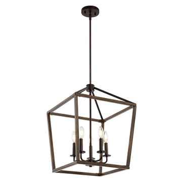 Oria 10" Iron Farmhouse Industrial Lantern LED Pendant